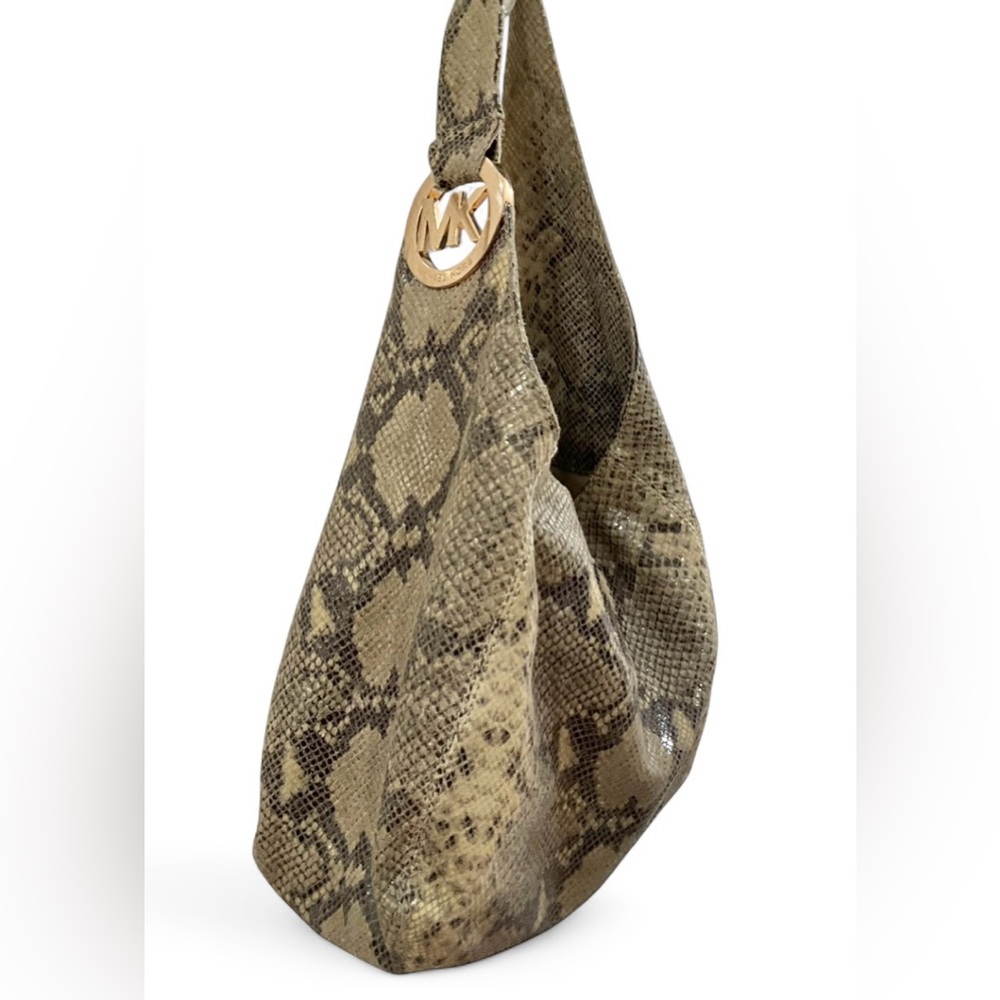 MICHAEL KORS Large Fulton Hobo Boho Python Snake … - image 6